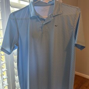 Vineyard Vines Blue Golf Cart Print Polo *Masters*